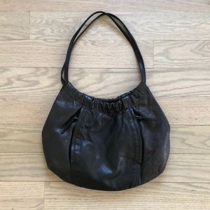 MIU MIU black leather shoulder bag